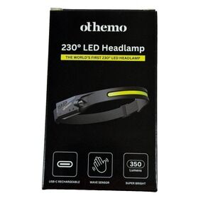 New Othemo 230° LED Headlamp, Rechargeable, Strong Light for Night Fishing & Cam